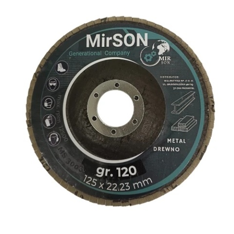 Tarcza lamelkowa ściernica listkowa do metalu i drewna 125 mm P120 Mirson