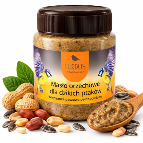 Masło Orzechowe dla Dzikich Ptaków w Słoiku 340 g Turdus