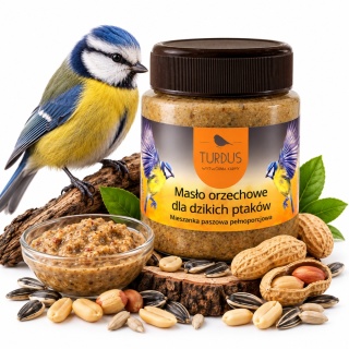 Masło Orzechowe dla Dzikich Ptaków w Słoiku 340 g Turdus