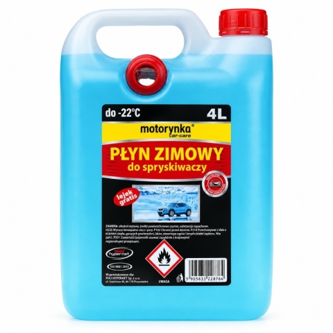 Płyn do Spryskiwaczy Samochodowych Zimowy -20C 4 l z Lejkiem Motorynka
