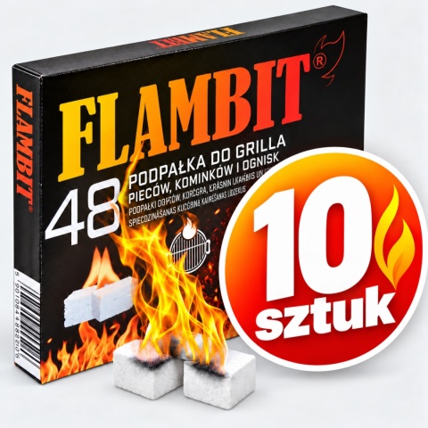 Podpałka Biała do Grilla, Kominka i Pieca 10x48 Kostek – 480 szt. Flambit