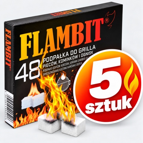 Podpałka Biała do Grilla, Kominka i Pieca 5x48 - 240 szt. Flambit