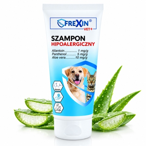 Szampon Hipoalergiczny dla Psa i Kota z Aloesem do Wrażliwej Skóry 220 g Frexin VET+