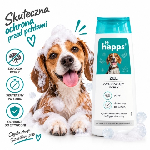 Szampon Przeciw Pchłom Dla Psów Płyn 150ml Happs Bros