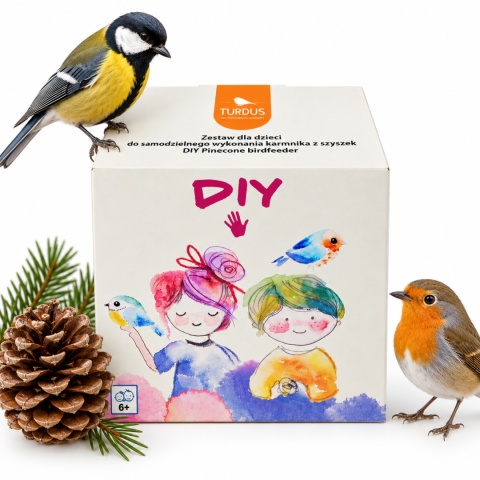 Zestaw DIY dla Dzieci do Zrobienia Karmnika z Szyszek dla Ptaków 600 g Turdus